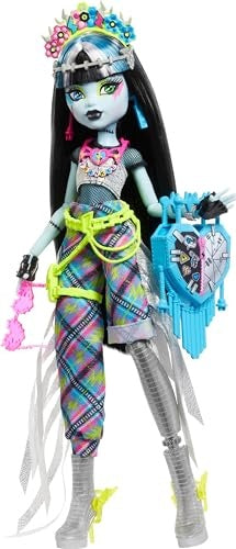 Load image into Gallery viewer, Monster High Monster Fest Frankie Stein Fashion Doll With Festival Outfit, Band Poster And Accessories