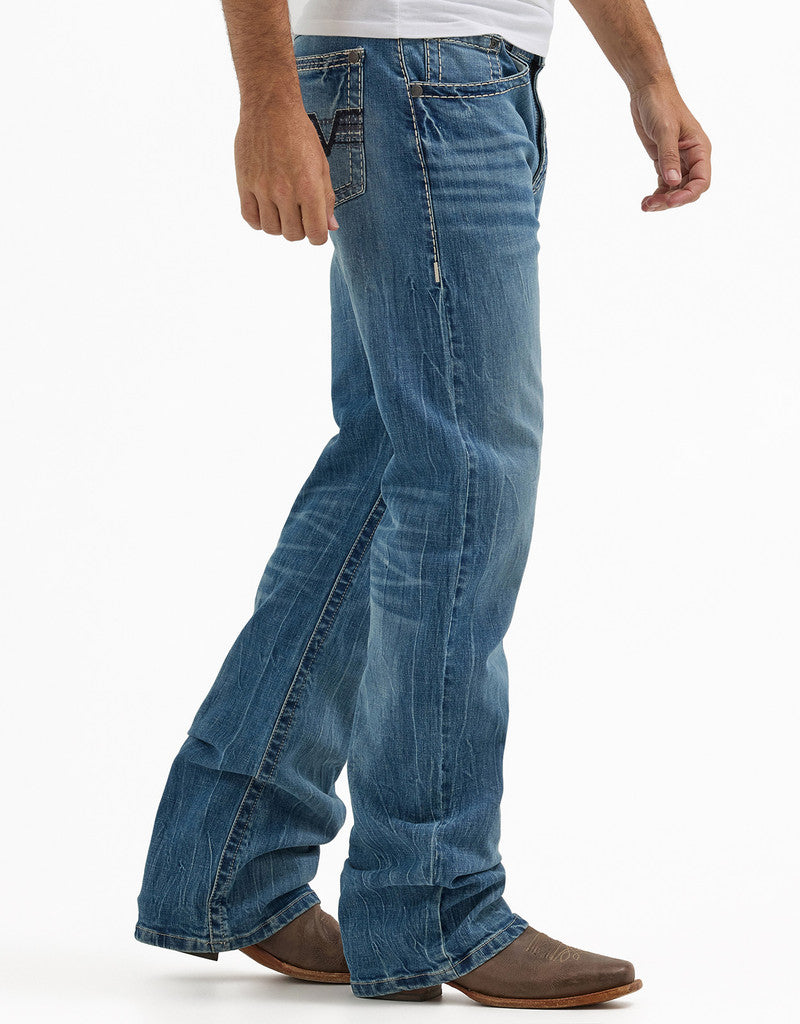 Load image into Gallery viewer, Wrangler Men's Rock 47 Stretch Low Rise Slim Fit Boot Cut Jeans - Sand Springs 32X36