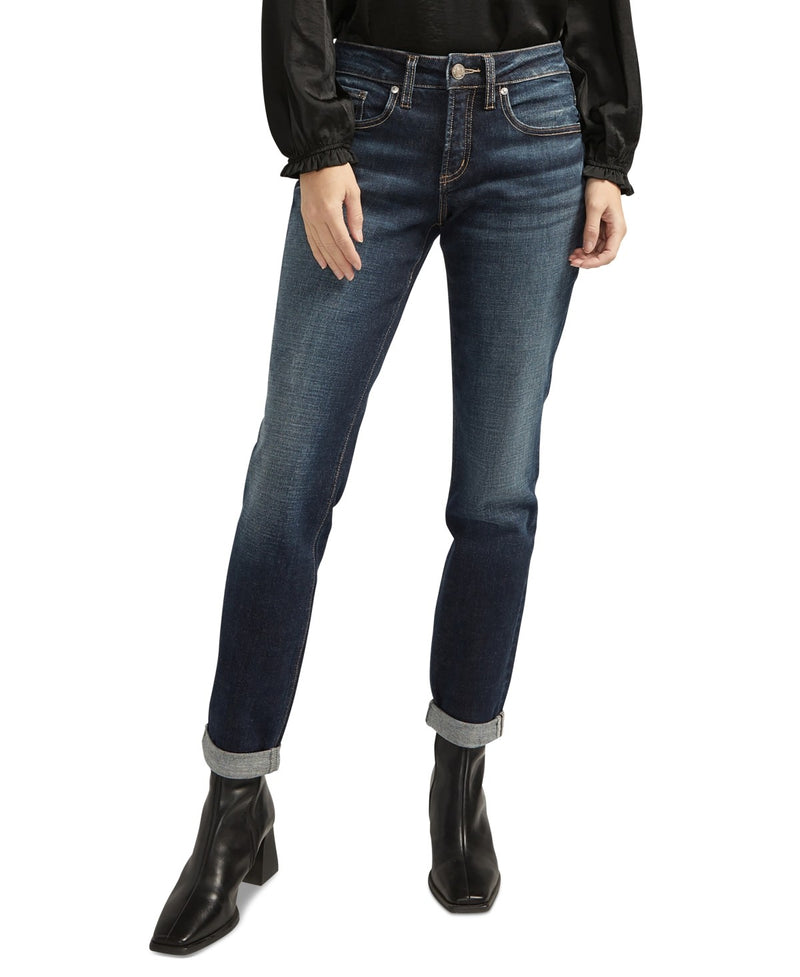 Load image into Gallery viewer, Silver Jeans Co. Women's Mid-Rise Slim-Leg Boyfriend Jeans - Indigo 27X29