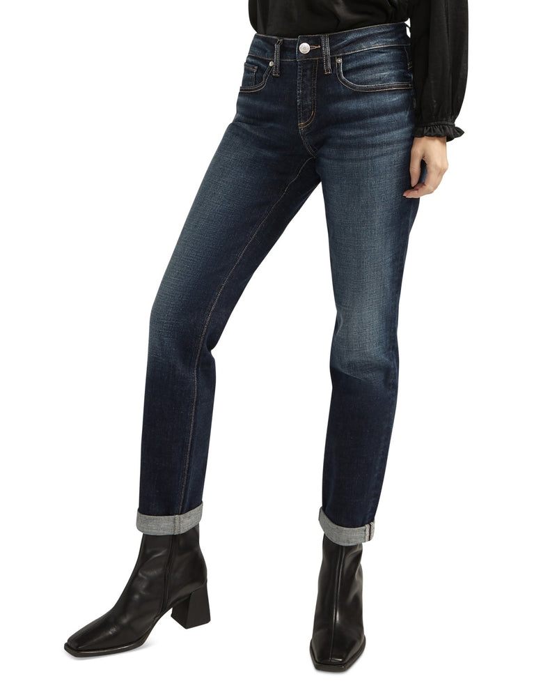 Load image into Gallery viewer, Silver Jeans Co. Women's Mid-Rise Slim-Leg Boyfriend Jeans - Indigo 27X29