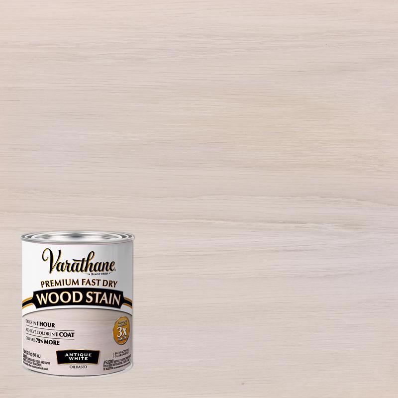 Load image into Gallery viewer, Varathane Fast Dry Wood Stain Semi-Transparent Antique White Oil-Based Urethane Modified Alkyd Wood 1qt (In-Store Pickup Only)