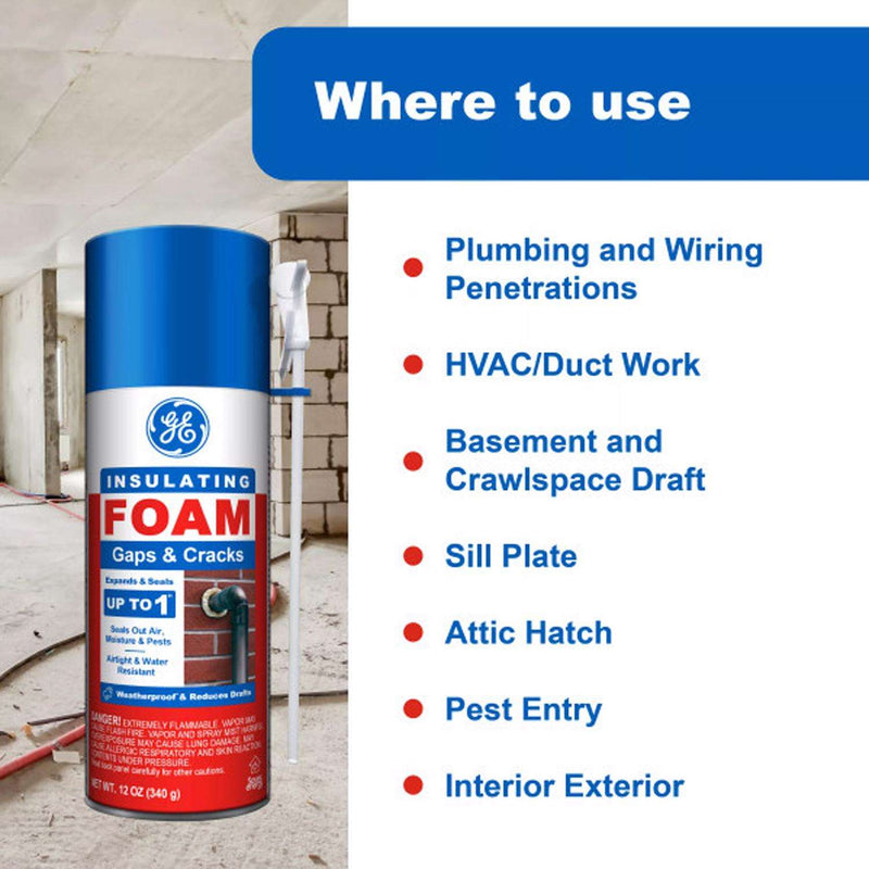 Load image into Gallery viewer, GE White Foam Gaps and Cracks Insulating Sealant 12 oz