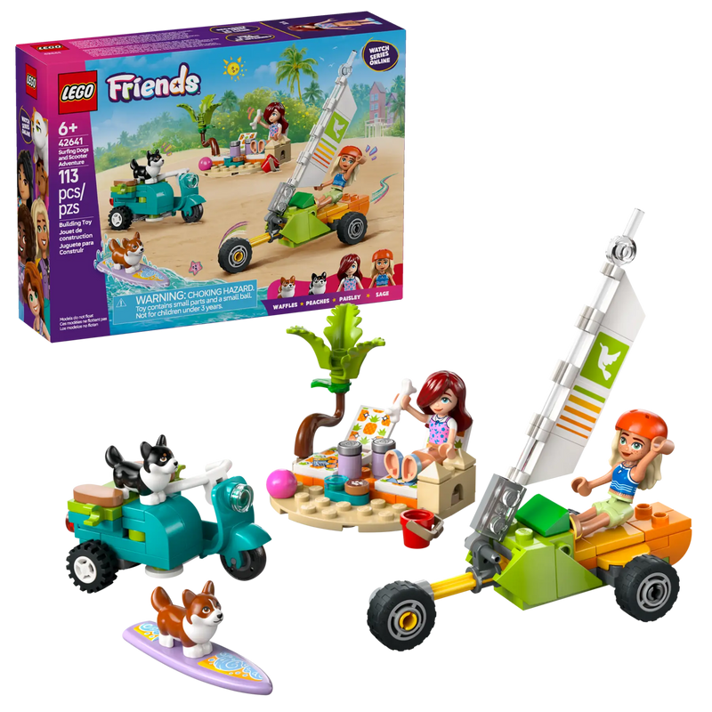 Load image into Gallery viewer, LEGO Friends Surfing Dogs and Scooter Adventure