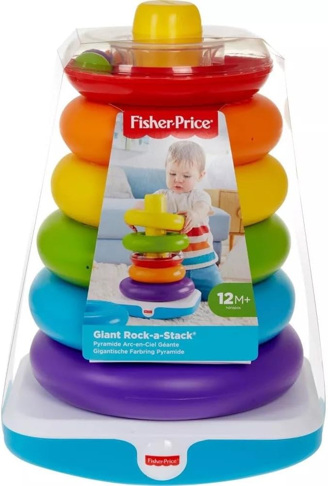 Load image into Gallery viewer, Fisher-Price Giant Rock-A-Stack Baby Toy, Ring Stacking Toy For Infants And Toddlers, 14+ Inches Tall