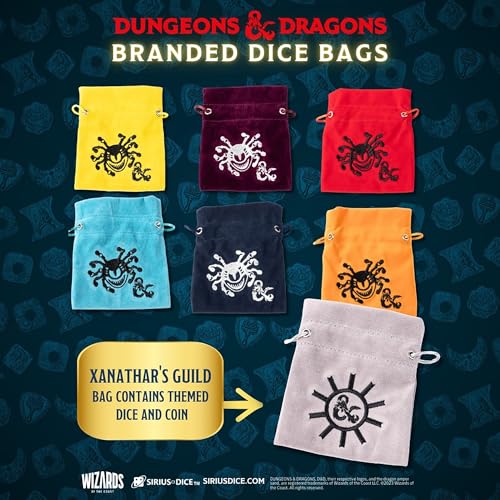 Load image into Gallery viewer, Dungeons & Dragons: Xanathar's Treasure Pack - Randomly Assorted Set W/ 7pc Dice, Metal Coin & Dice Bag - RPG, D&D Waterdeep Collection, Sirius Dice