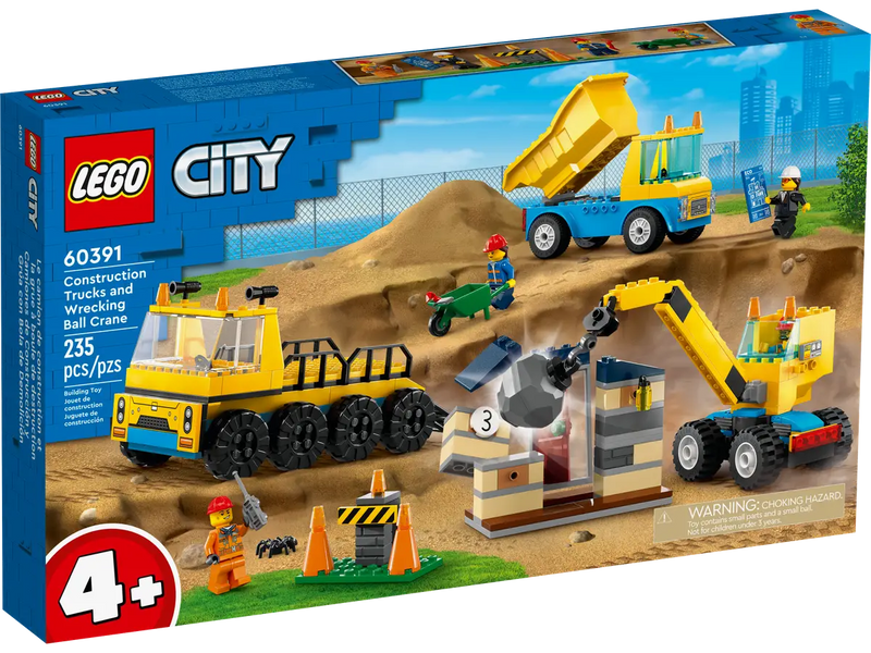 Load image into Gallery viewer, LEGO City Construction Trucks and Wrecking Ball Crane
