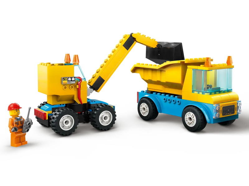 Load image into Gallery viewer, LEGO City Construction Trucks and Wrecking Ball Crane