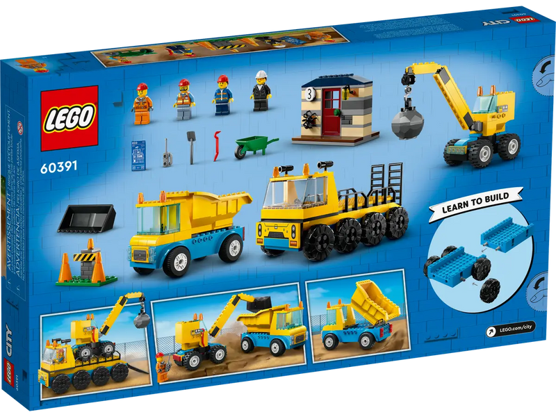 Load image into Gallery viewer, LEGO City Construction Trucks and Wrecking Ball Crane