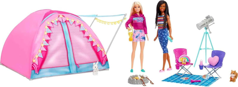 Load image into Gallery viewer, Barbie It Takes Two Camping Playset With Tent, 2 Barbie Dolls & Accessories