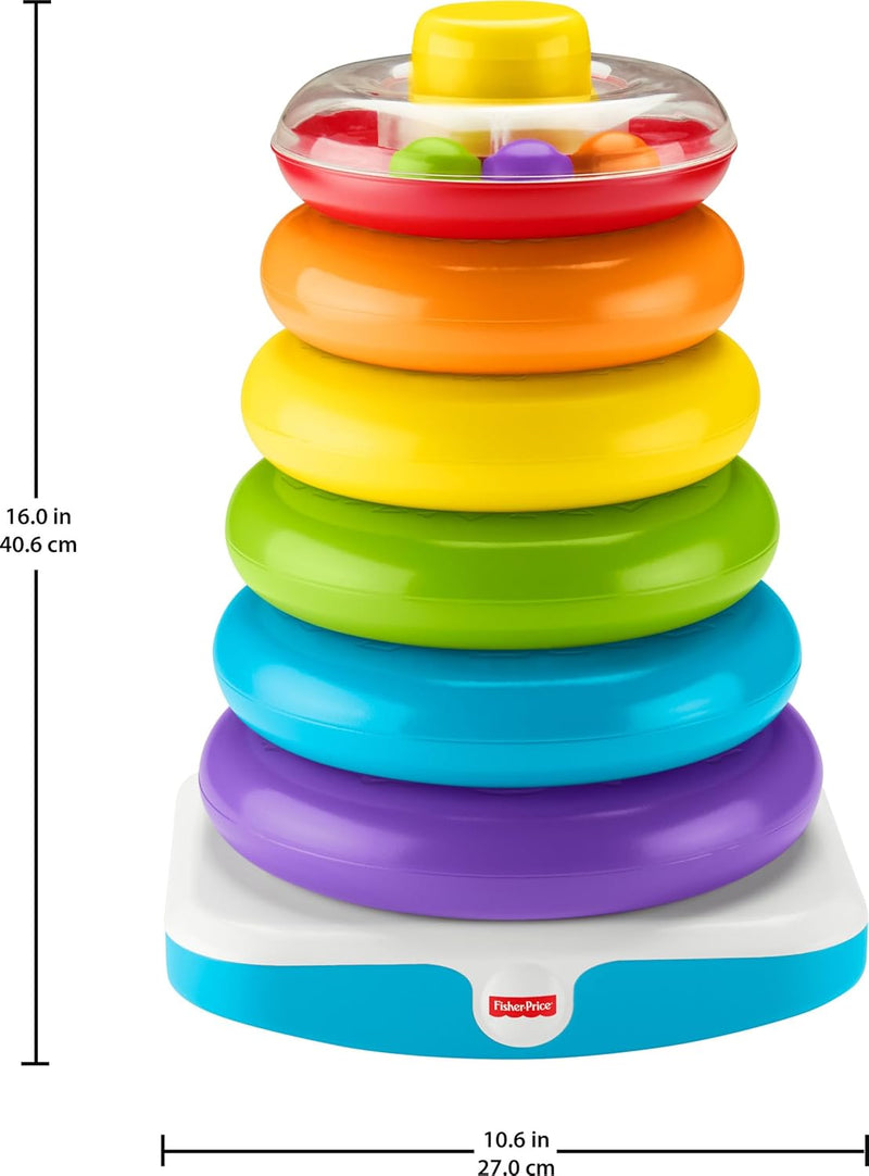 Load image into Gallery viewer, Fisher-Price Giant Rock-A-Stack Baby Toy, Ring Stacking Toy For Infants And Toddlers, 14+ Inches Tall