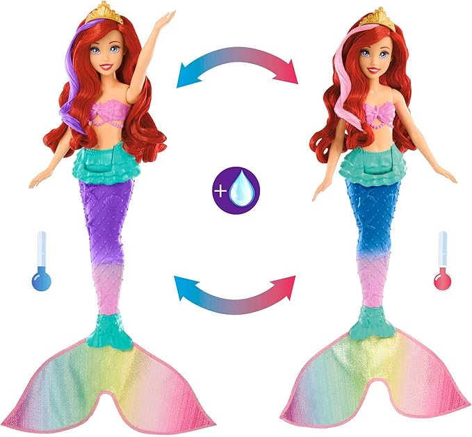Load image into Gallery viewer, Disney Princess Ariel Swimming Mermaid Fashion Doll With Color-Change Hair & Tail