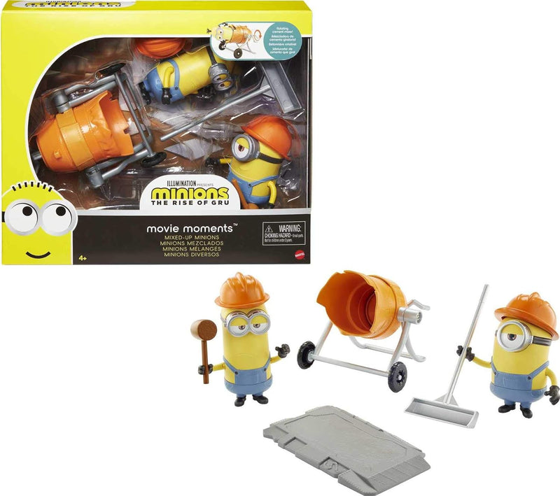 Load image into Gallery viewer, Disney Pixar Minions: the Rise of Gru Movie Moments Mixed up Minions Action Figure Interactive Toy with Articulation & Movie Scene Co Multi