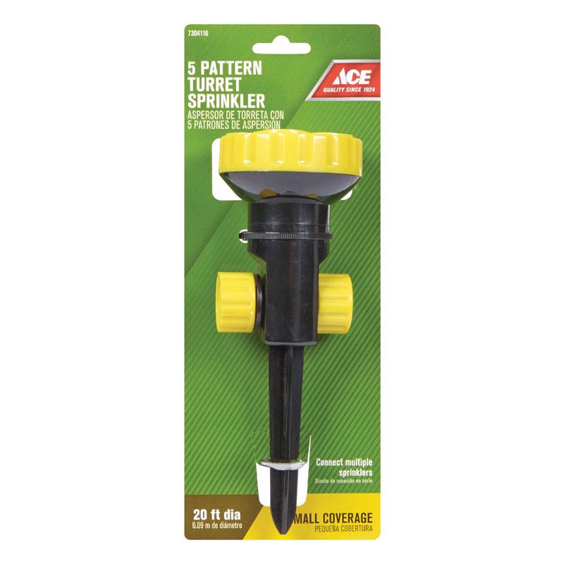 Load image into Gallery viewer, Ace Plastic Spike Base 5-Pattern Turret Sprinkler 314 sq ft 1 pk