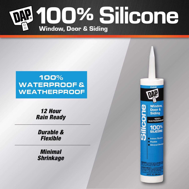 Load image into Gallery viewer, DAP Clear Silicone Rubber Door/Siding/ Window Sealant 9.8 oz