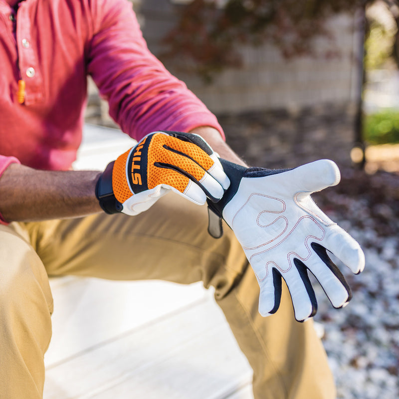 Load image into Gallery viewer, STIHL Meshback Gloves Orange/White XL 1 Pair