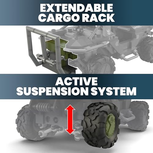 Load image into Gallery viewer, MEGA Halo Fleetcom Warthog Vehicle Building Kit With 5 Micro Action Figures