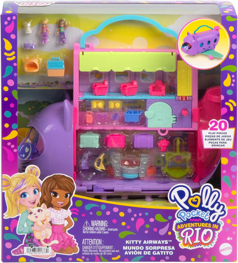 Load image into Gallery viewer, Polly Pocket Kitty Airways Playset With 2 Micro Dolls And Pet