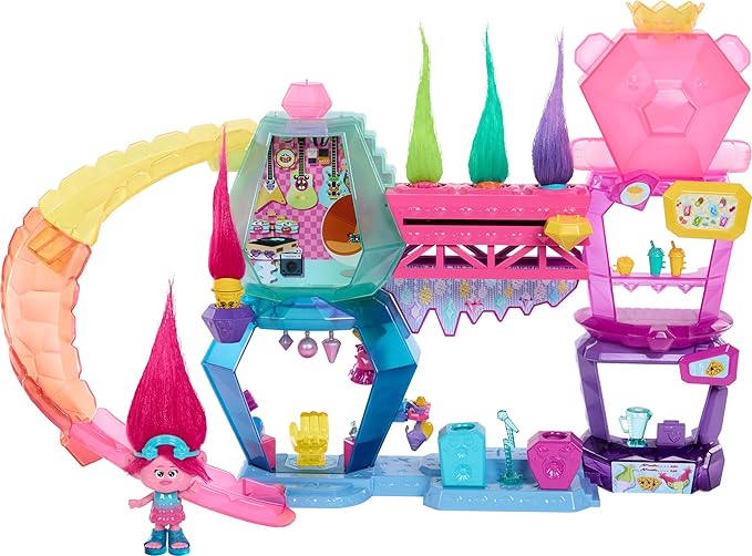 Load image into Gallery viewer, Dreamworks Trolls Band Together Mount Rageous Playset With Queen Poppy Small Doll & 25+ Accessories