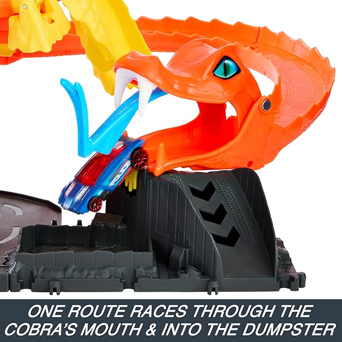 Load image into Gallery viewer, Hot Wheels City Pizza Slam Cobra Attack Playset With 1:64 Scale Toy Car
