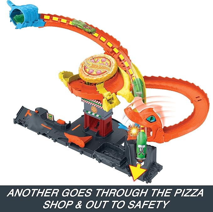 Load image into Gallery viewer, Hot Wheels City Pizza Slam Cobra Attack Playset With 1:64 Scale Toy Car