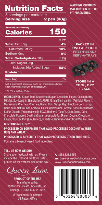Load image into Gallery viewer, Queen Anne Dark Chocolate Cordial Cherries 6.6 oz