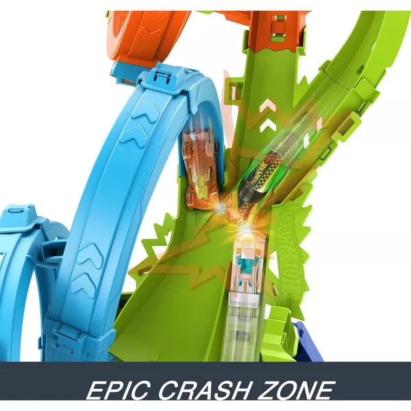 Load image into Gallery viewer, Hot Wheels Action 4-Loop Crash Out Track Set with Motorized Booster and Toy Car