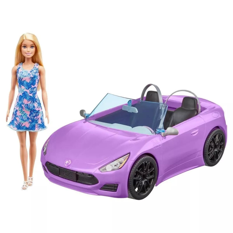 Load image into Gallery viewer, Barbie Blonde Doll and Convertible Purple Vehicle