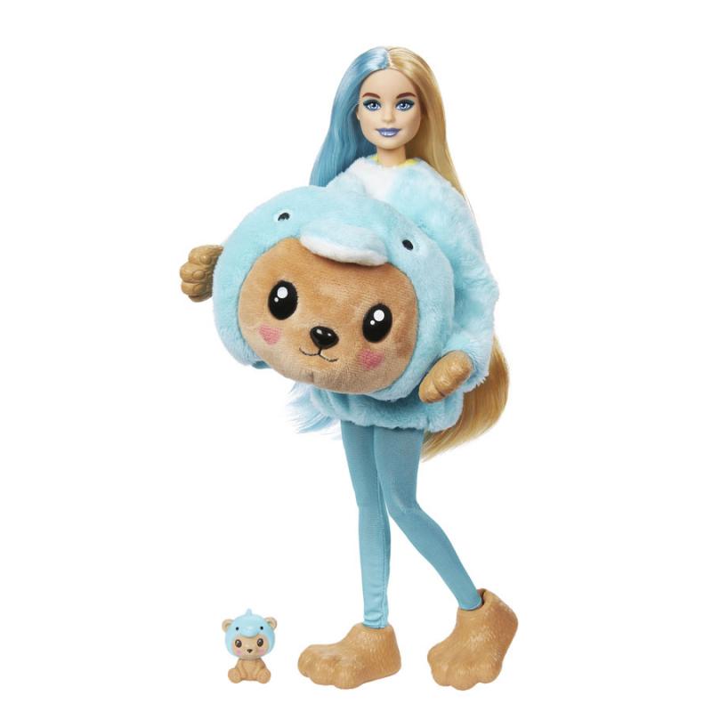 Load image into Gallery viewer, Barbie Cutie Reveal doll, teddy bear in a plush dolphin costume
