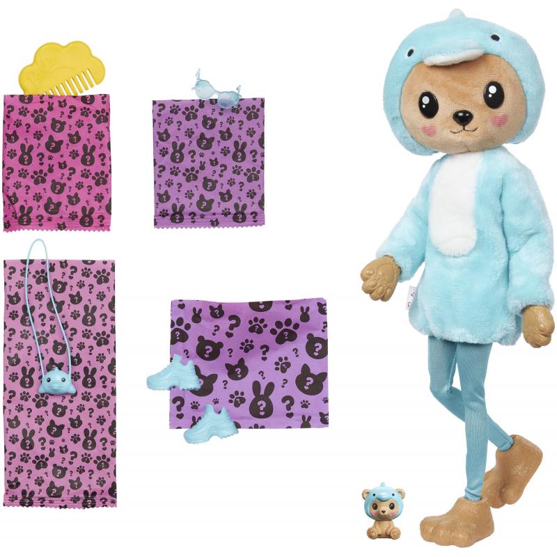 Load image into Gallery viewer, Barbie Cutie Reveal doll, teddy bear in a plush dolphin costume
