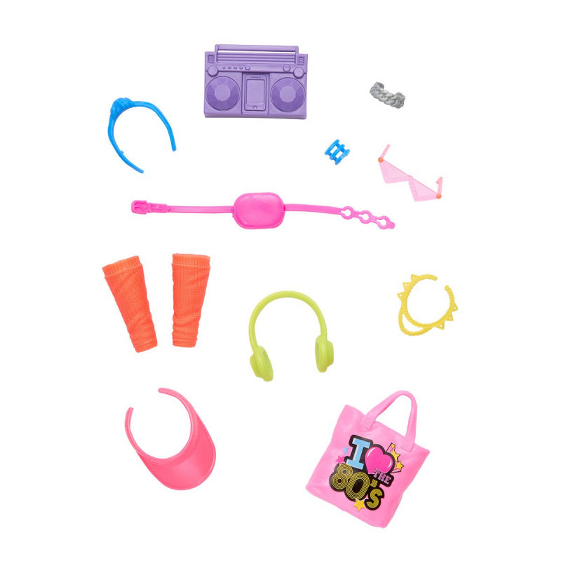 Load image into Gallery viewer, Barbie Doll Accessories With 1980s Retro Theme, Neon Styling Pieces, Stereo & Headphones