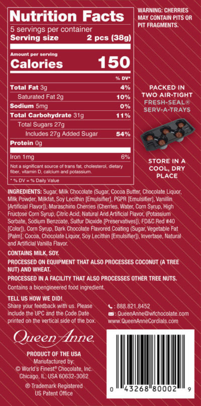 Load image into Gallery viewer, Queen Anne Milk Chocolate Cordial Cherries 6.6 oz