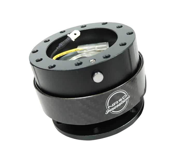 NRG Steering Wheel Quick Release Kit Gen 2.0 Black with Carbon Ring SRK-200CF