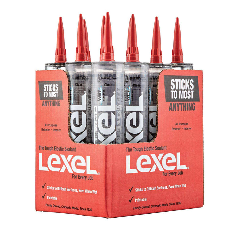 Load image into Gallery viewer, Sashco Lexel Clear Synthetic Rubber All Purpose Caulk 10.5 oz