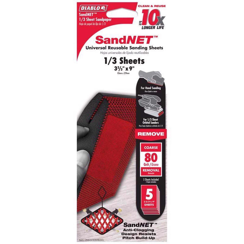 Load image into Gallery viewer, Diablo SandNet 9 in. L X 3-2/3 in. W 80 Grit Ceramic Blend All Purpose Sandpaper 5 pk