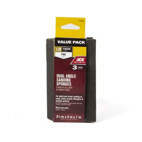 Load image into Gallery viewer, Ace 5 in. L X 2.5 in. W X 1 in. 120 Grit Fine Wedge Sanding Sponge