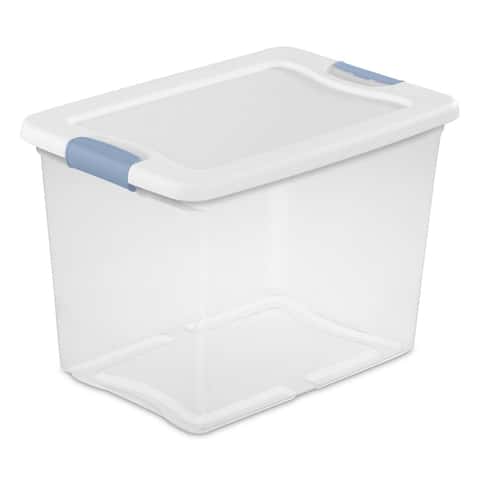 Load image into Gallery viewer, Sterilite 25 qt Clear/White Latch Storage Box 11-5/8 in. H X 16-1/4 in. W X 11-1/4 in. D Stackable