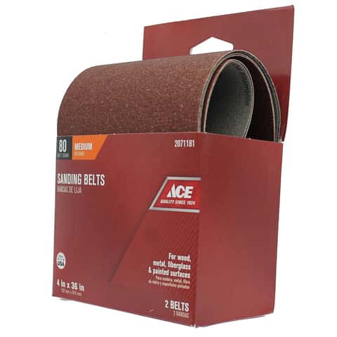 Load image into Gallery viewer, Ace 36 in. L X 4 in. W Aluminum Oxide Sanding Belt 80 Grit Medium 2 pc