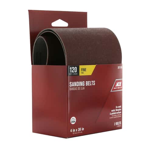 Load image into Gallery viewer, Ace 36 in. L X 4 in. W Aluminum Oxide Sanding Belt 120 Grit Fine 2 pc