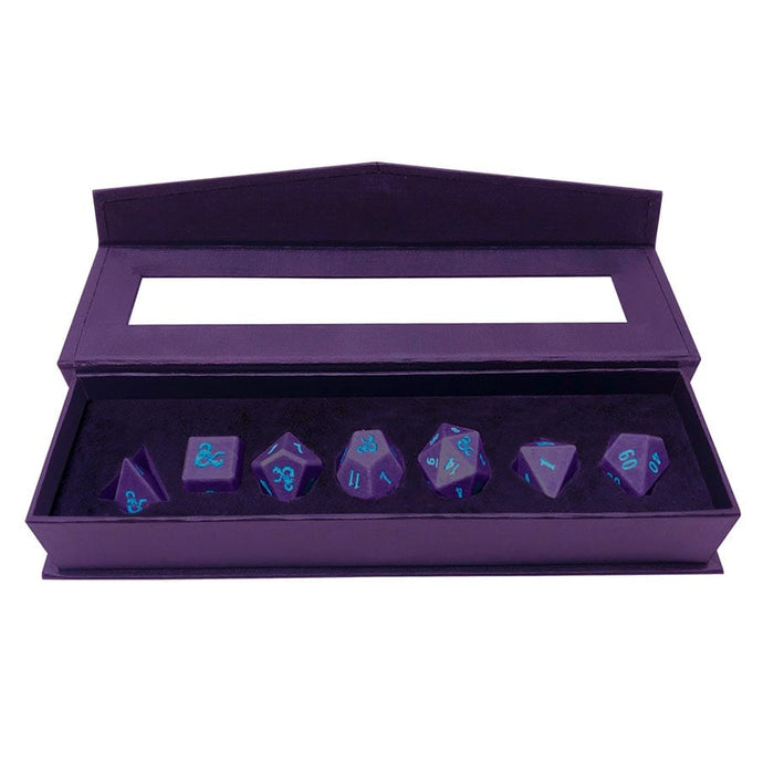 UNGEONS AND DRAGONS: HEAVY METAL DICE: PHANDELVER CAMPAIGN ROYAL PURPLE AND SKY BLUE 7CT RPG SET