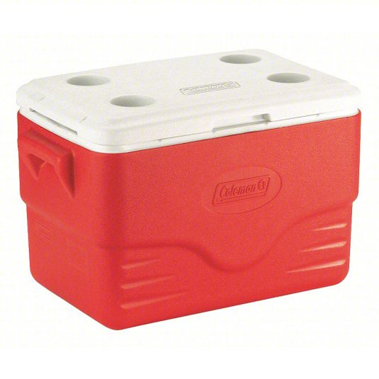 COLEMAN Personal Cooler: 36 qt Cooler Capacity, 22 3/4 in Exterior Lg, 14 in Exterior Wd, Red