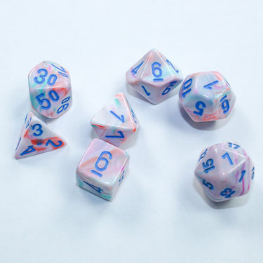 Chessex Festive Mini-hedral Pop Art/Blue 7-Die set