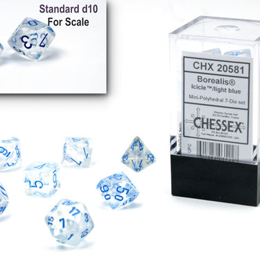 Borealis Mini-hedral Icicle/light blue Luminary 7-Die