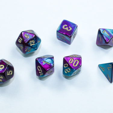 Chessex Gemini Mini-hedral Purple-Teal/Gold 7-Die Set