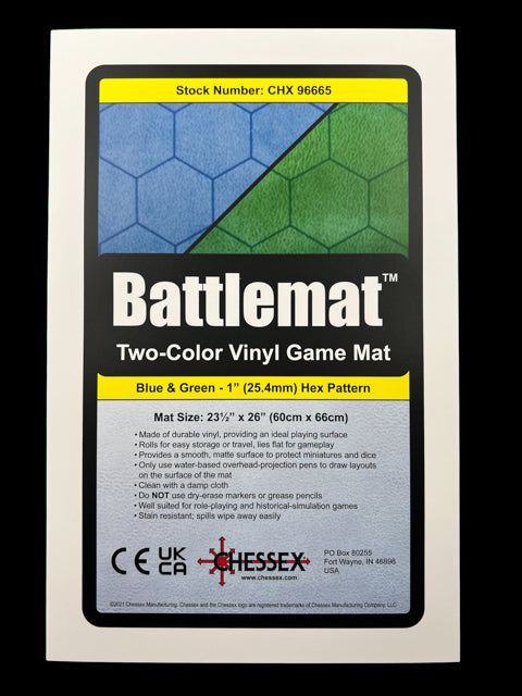 Load image into Gallery viewer, Battlemat 1&quot; Reversible Blue-Green Hexes
