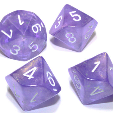Chessex Dice Set: Borealis Purple/white Luminary