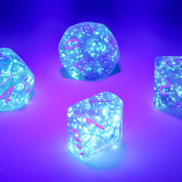 Chessex Dice Set: Borealis Purple/white Luminary