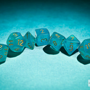 Chessex Borealis Teal/gold Luminary Polyhedral 7-Dice Set