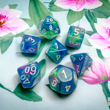 Chessex Festive Waterlily/white Polyhedral 7-Dice Set