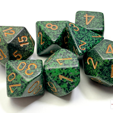 Chessex Speckled Golden Recon Polyhedral 7-Dice Set