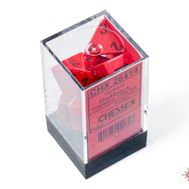 Chessex Opaque Red/Black Polyhedral 7-Dice Set